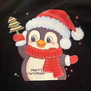 French Toast Black Christmas Penguin Tee